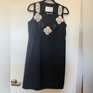 Karta Black Tank Dress with Embellishments Lined in Size Medium